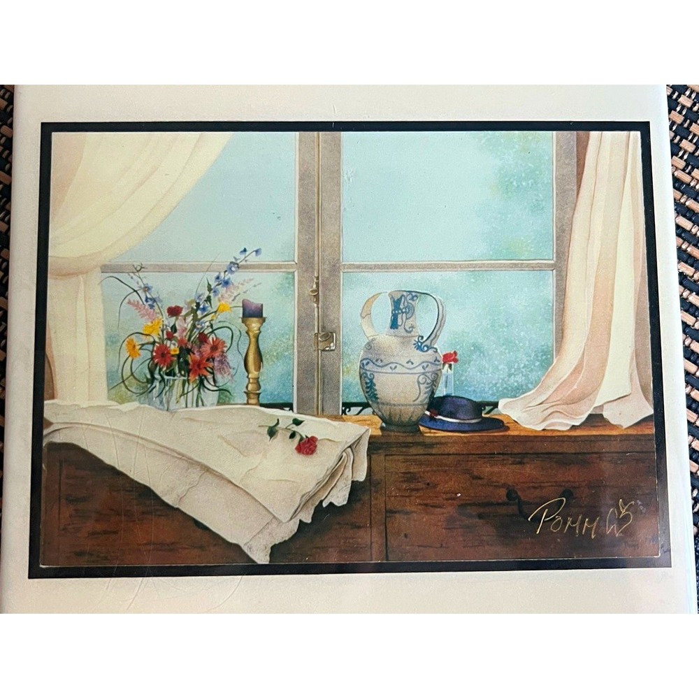 Pomm Olsen Decorative Ceramic Art Tile 8x8 Signed Floral Window A.R.T. Co Vintag